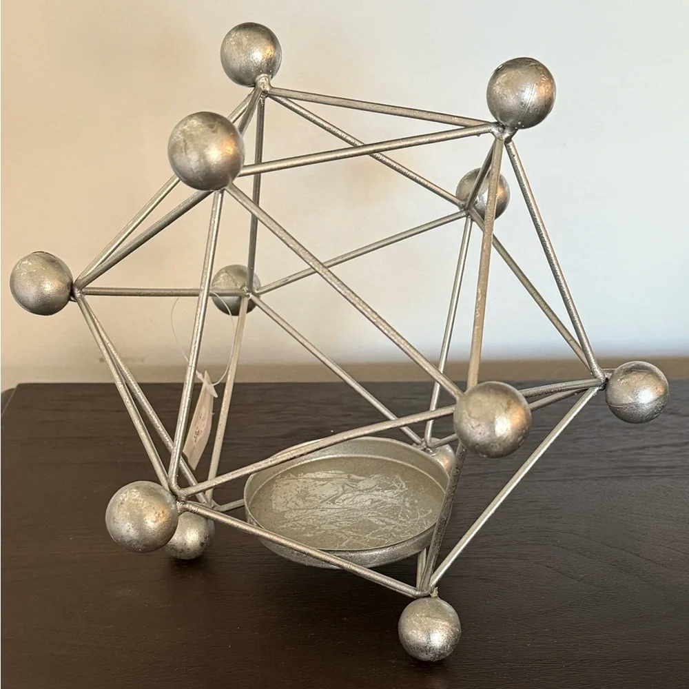 Bed Bath & Beyond Metal Geometric Candle Holder Lantern 10x9”